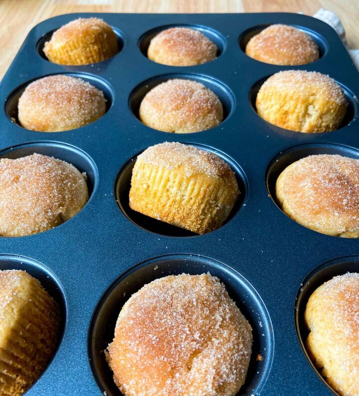 french breakfast puffs cinnamon sugar muffins, A muffin tray full of cinnamon sugar muffins