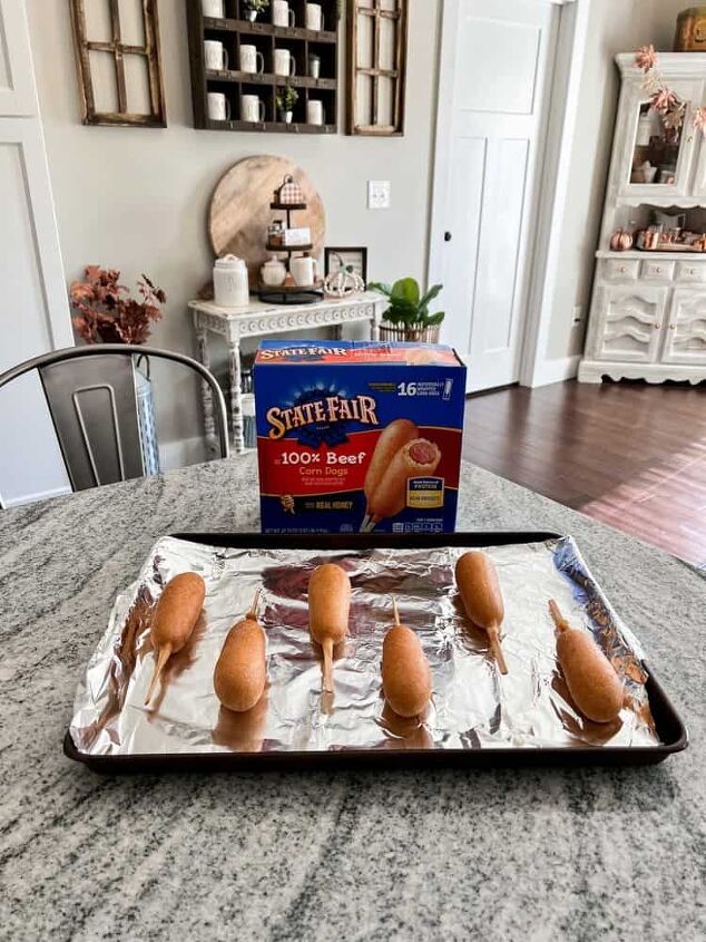 how to make mummy dogs, Cooking Corn Dogs