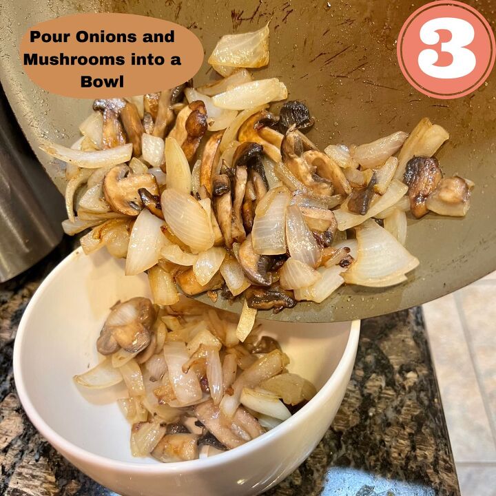 cast iron french onion chicken with mushrooms, Once your Onions and Mushrooms are cooked remove from stovetop and set aside