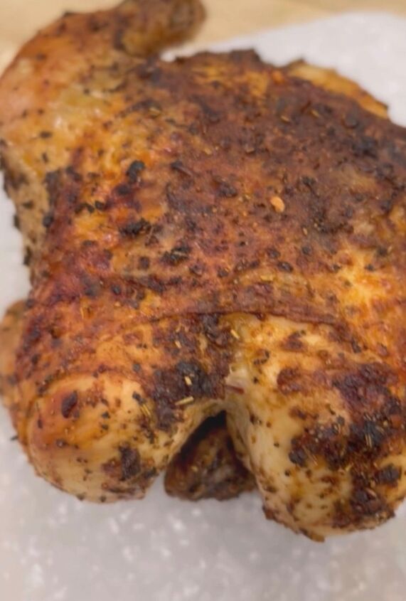 rotisserie style air fried whole chicken