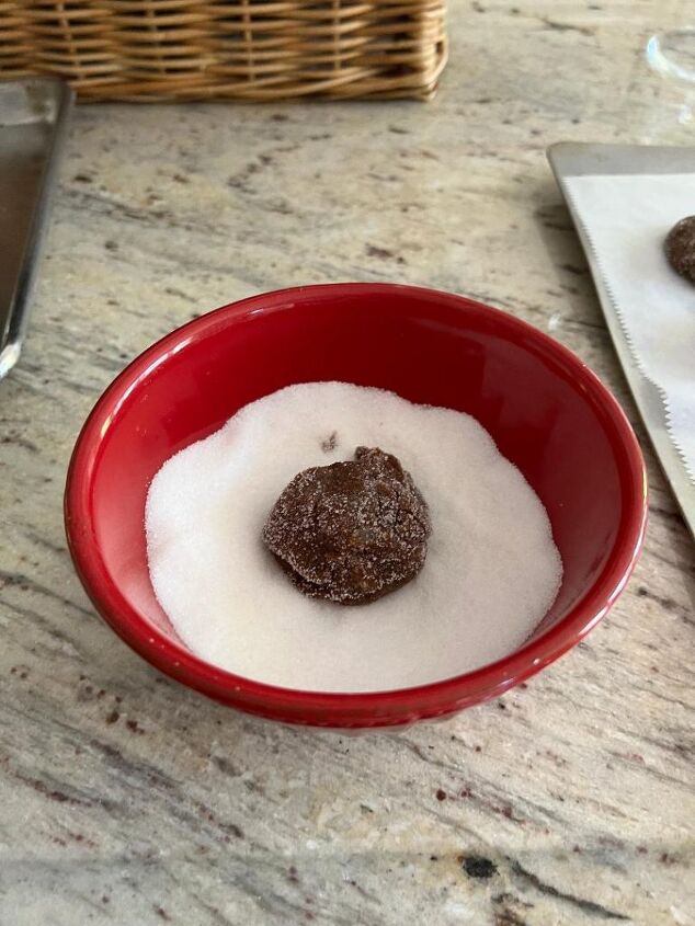 delicious ina garten ginger cookies for fall, Here s the raw ginger cookie being rolled in the granulated sugar