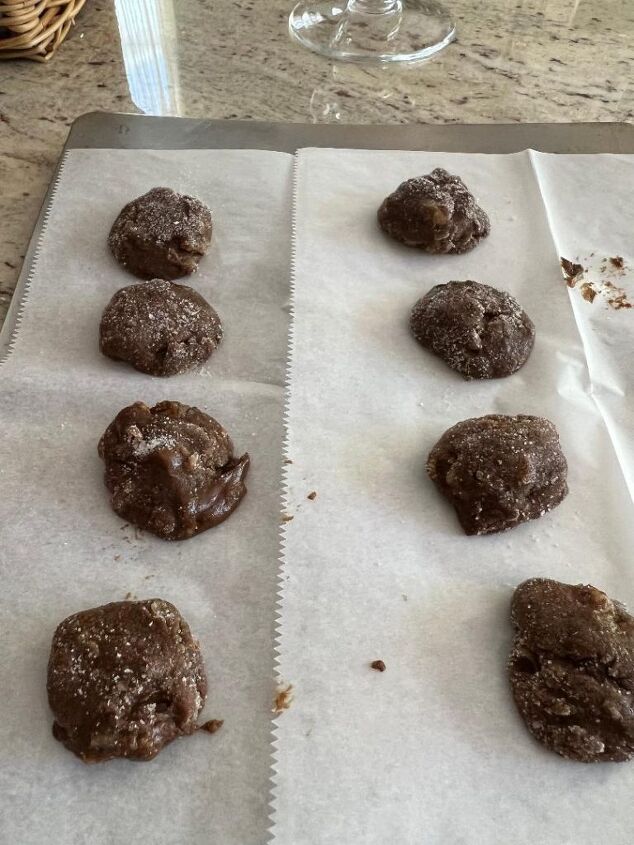 delicious ina garten ginger cookies for fall, Here are the cookies on a baking sheet before they go in the oven