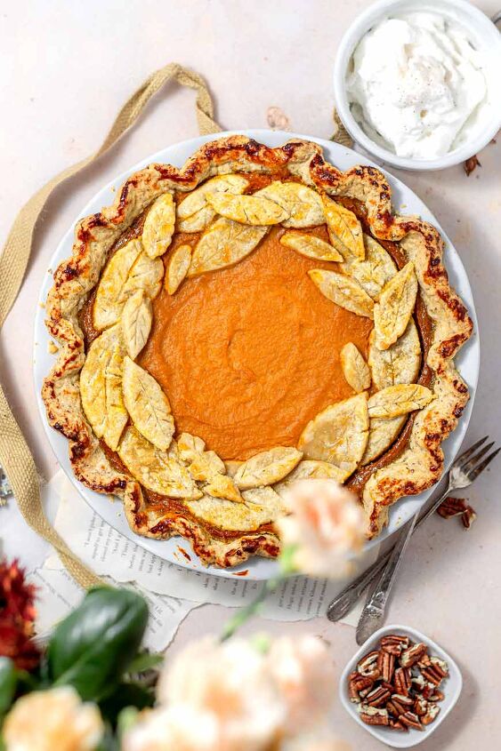 classic eggless pumpkin pie with coconut milk, the baked vegan pumpkin pie with pecan crust