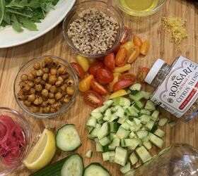 roasted chickpea salad in a jar