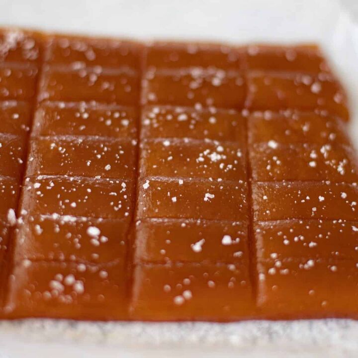 how to make homemade vegan dairy free caramels, A slab of caramels