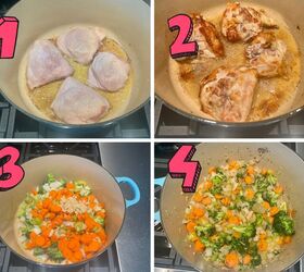 gluten free chicken soup recipe, process shots showing how to make gluten free chicken soup in a pot