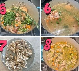 gluten free chicken soup recipe, process shots showing how to make gluten free chicken and rice soup