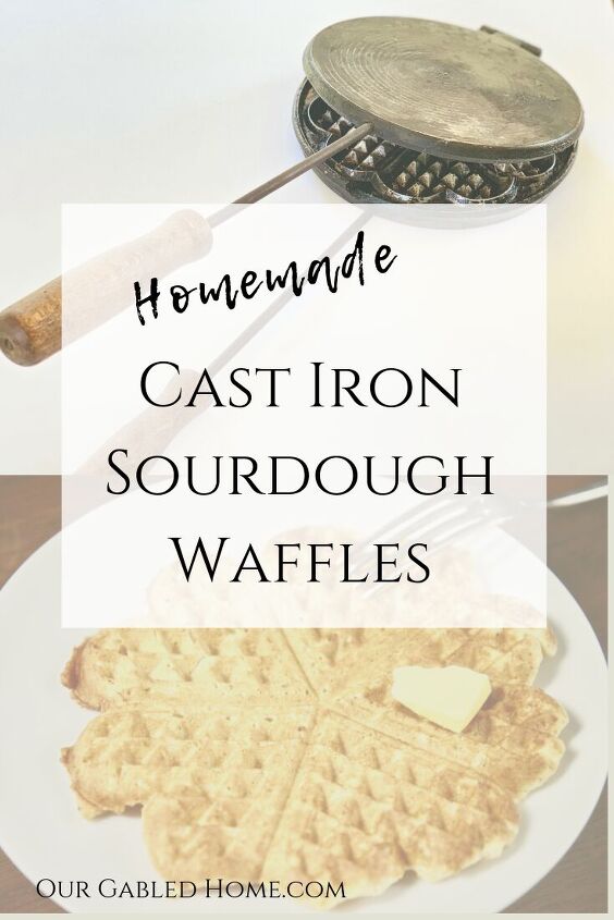 easy cast iron sourdough waffles, homemade cast iron sourdough waffles