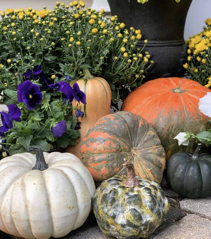the best creamy pumpkin soup recipe, Fall vignette on the porch