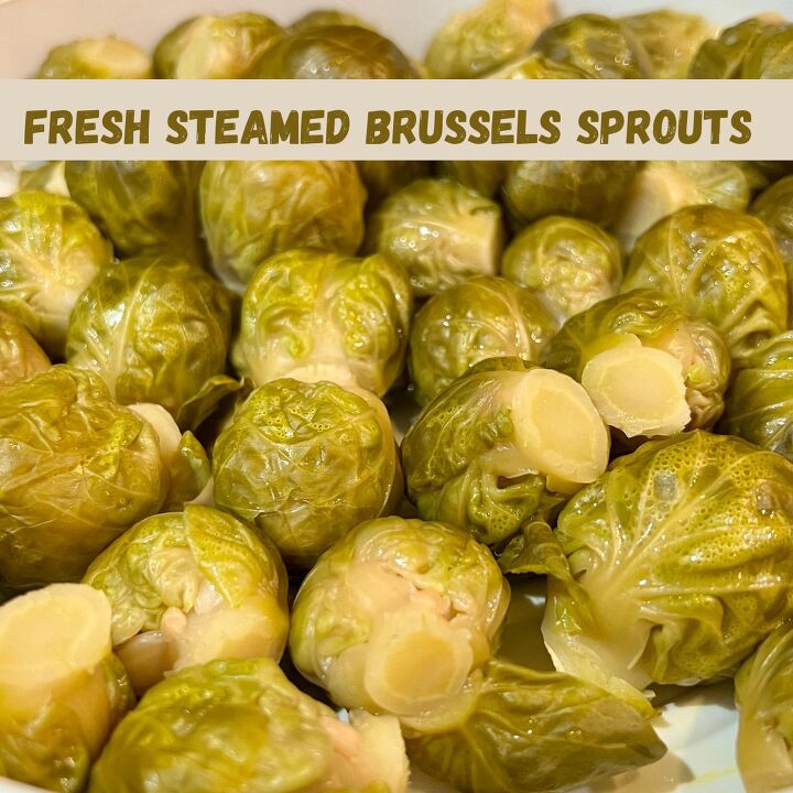 easy air fryer smashed brussels sprouts, Freshly steamed Brussels sprouts