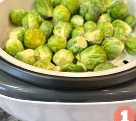 easy air fryer smashed brussels sprouts, Steam your Fresh Brussels sprouts
