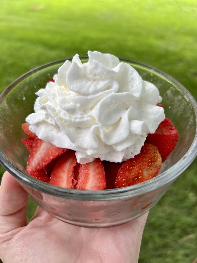 super easy and light strawberries and cream