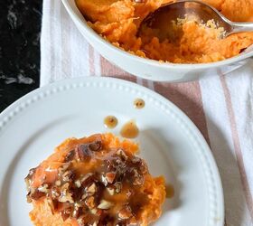 Mashed Sweet Potatoes With Bourbon Praline Sauce - Divinely Delicious