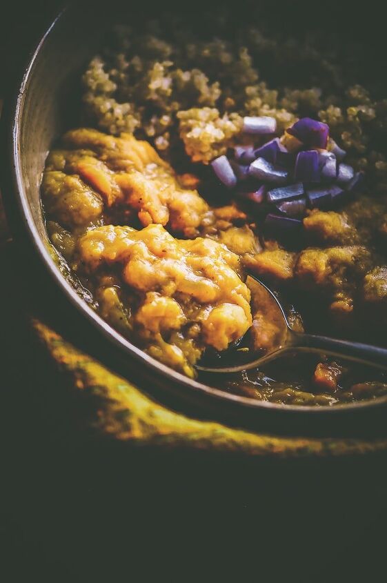 instant pot lentil chickpea curry, This super creamy filling and healthy pressure cooker curry dish is made with chickpeas red lentils a tasty blend of Indian spices and a splash of lemon juice It makes for some easy and delicious gluten free vegan comfort food instantpotcurry lemoncurry pressurecookercurry lentilcurry chickpeacurry instantpot indianinstantpot vegancurry