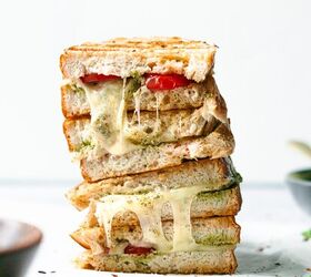 Pesto Grilled Cheese With Garlic Butter