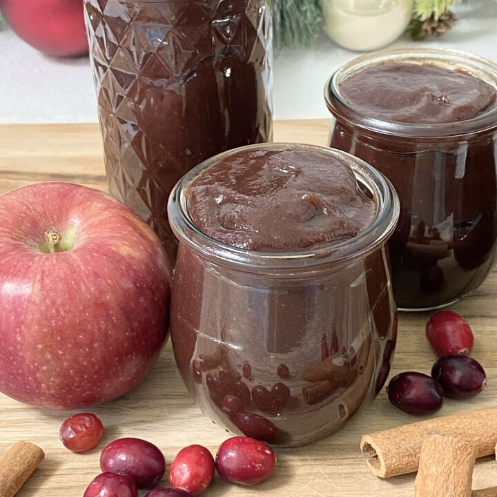 holiday cranberry apple butter, Holiday Cranberry Apple Butter in a jar