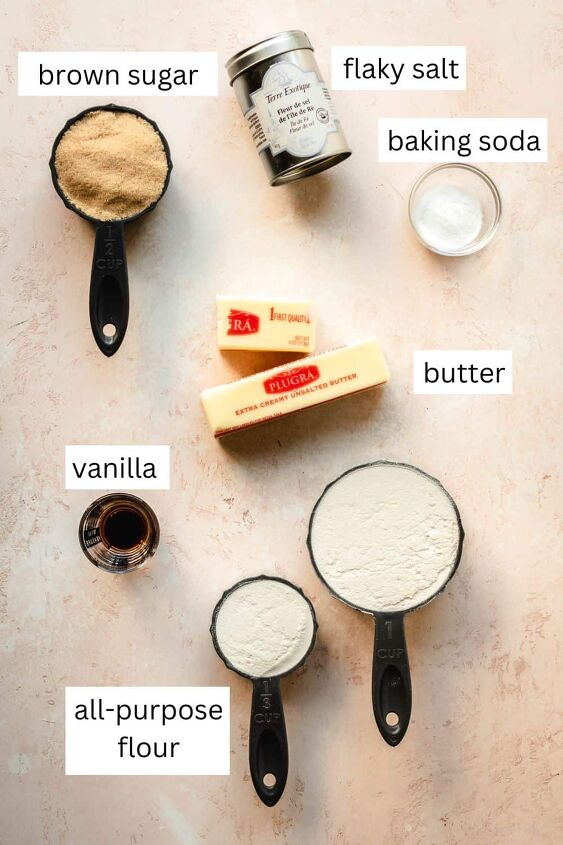 brown butter cookie company recipe, Ingredients shown to make brown butter cookies