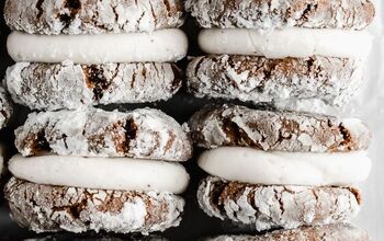 Gingerbread Crinkle Cookie Sandwiches With Vanilla Bean Frosting