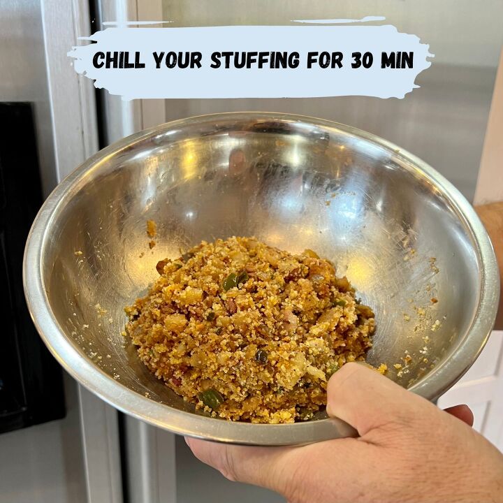 easy air fryer stuffed pork chops, Chill your stuffing for 30 minutes
