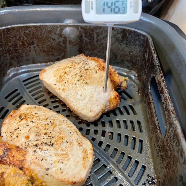 easy air fryer stuffed pork chops, Check your temperature with a meat thermometer 145 150 is perfectly cooked