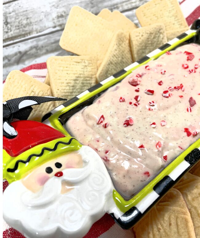5 ingredient peppermint eggnog dip for cookies, Yummy EggNog Dip with 5 Ingredients to serve with cookies crackers chips or pretzels Perfect for parties and holiday family time