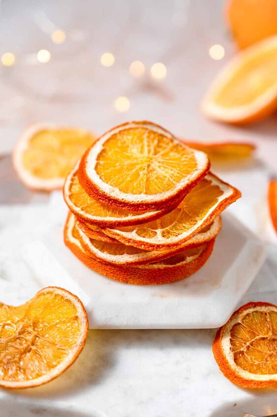 how to dehydrate orange slices in the oven or air fryer, oven dried orange slices