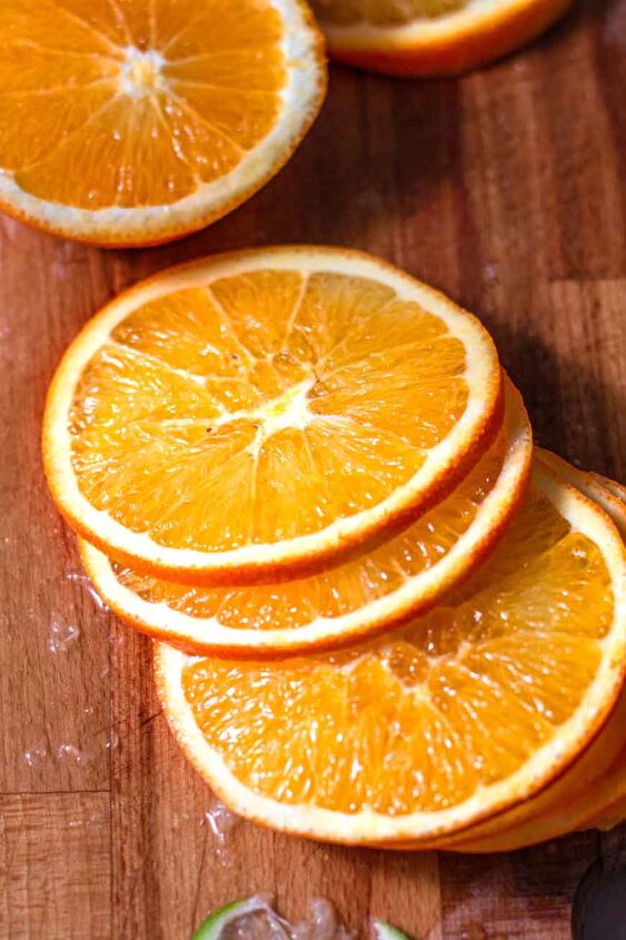 how to dehydrate orange slices in the oven or air fryer, sliced oranges