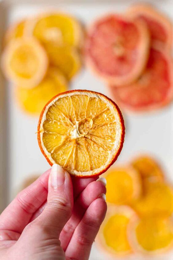 how to dehydrate orange slices in the oven or air fryer, fully dried orange slice