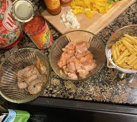 chicken and shrimp pasta jambalaya, Let s get cooking