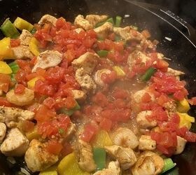 chicken and shrimp pasta jambalaya, Mixing it all together