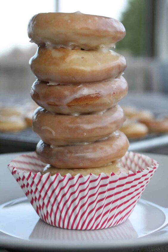 gluten free doughnuts krispy kreme copycat, Gluten Free Donuts with glaze on a white plate