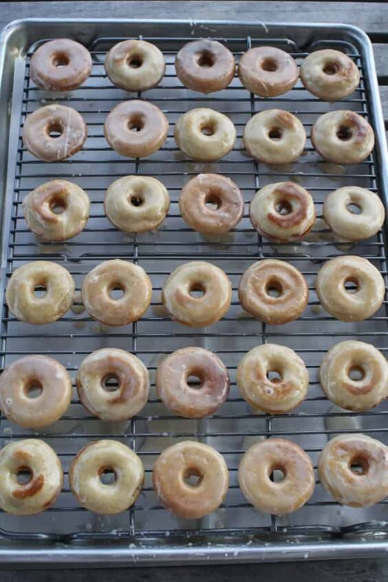 gluten free doughnuts krispy kreme copycat, gluten free vanilla cake donuts on a cooling rack