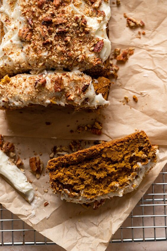 gluten free pumpkin bread with cream cheese frosting, You can also forgo the cream cheese frosting if you want it to be more of a breakfast loaf than a dessert