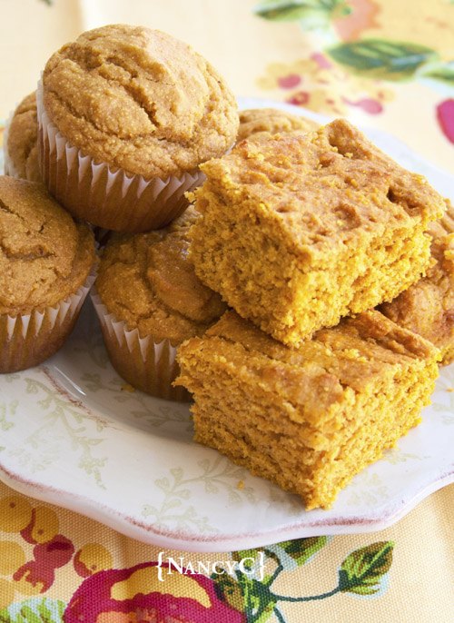 pumpkin cornbread and cornbread muffins