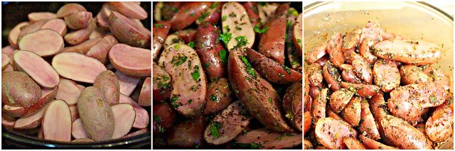easy greek roasted potatoes with fresh herbs, potatoes edit