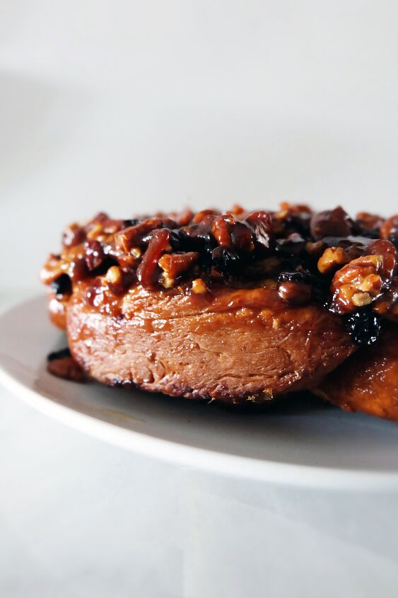 apple butter sticky buns with pecans and currants