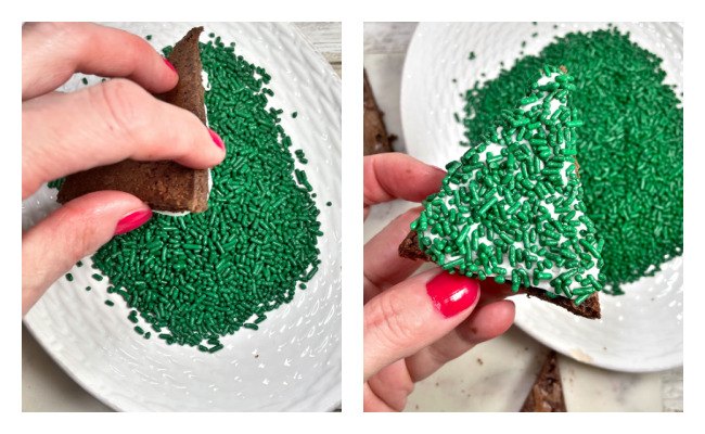 decorated christmas tree brownies for the holidays