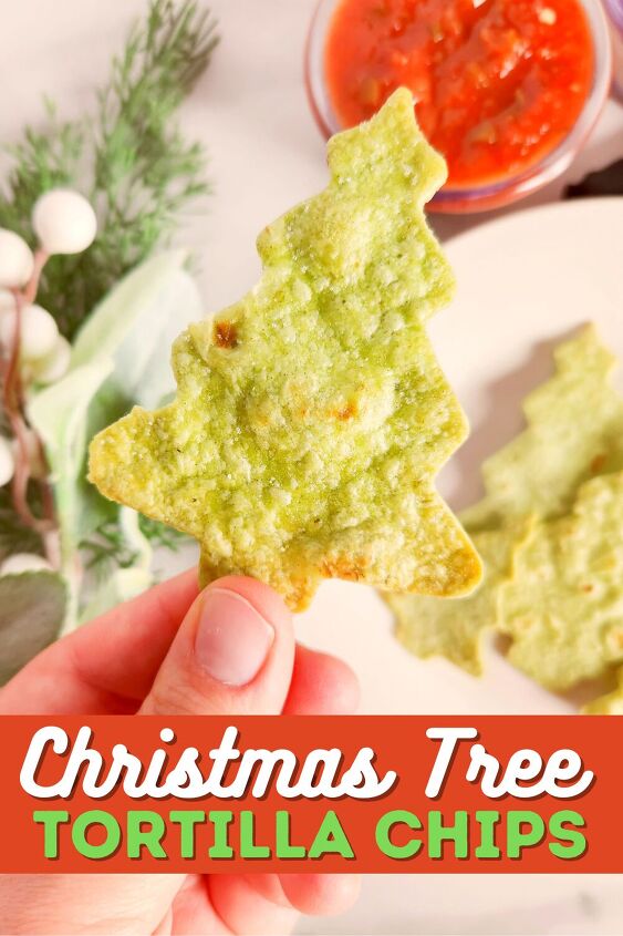 cute christmas tree tortilla chips for the holidays, This cute Christmas tree tortilla chips are perfect for holiday entertaining Here is how to make them for your family