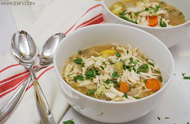 slow cooker chicken noodle less soup