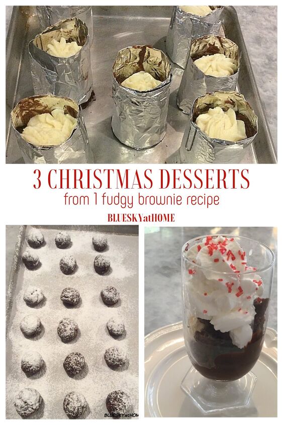 3 christmas desserts from 1 fudgy brownie recipe, Christmas Desserts