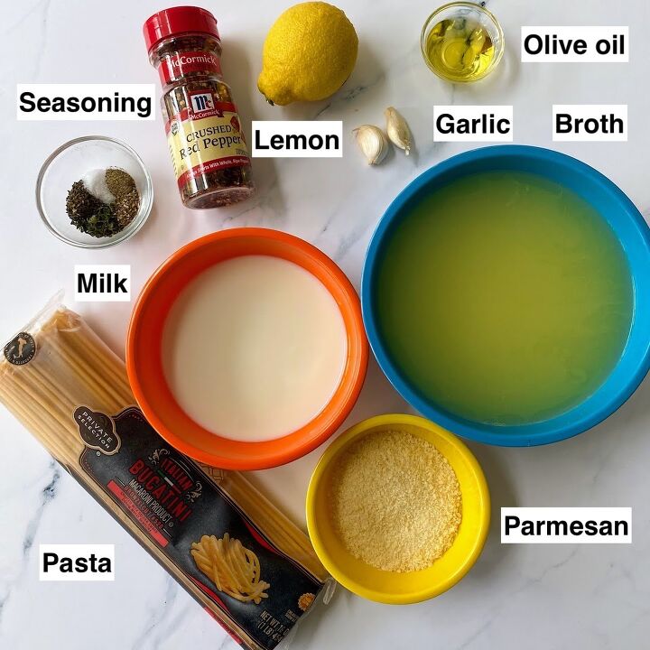 one pot lemon garlic pasta, ingredients lemon garlic pasta