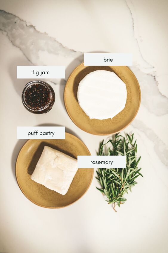easy baked brie with fig jam and rosemary, Ingredients for baked brie with fig jam