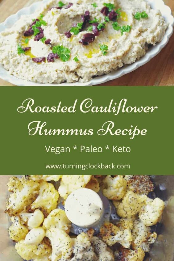 roasted cauliflower hummus recipe, This roasted cauliflower hummus recipe with lemon and garlic is keto friendly paleo approved and delicious