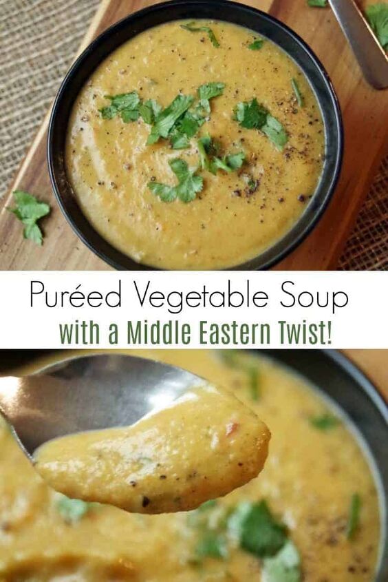 collage of pureed soup photos with text overlay