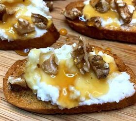 Easy Whipped Ricotta Cheese Crostini With Honey and Walnuts