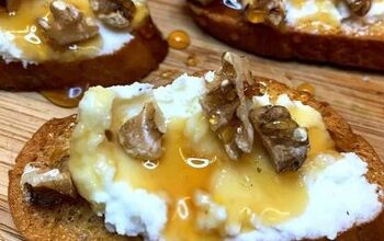Easy Whipped Ricotta Cheese Crostini With Honey and Walnuts