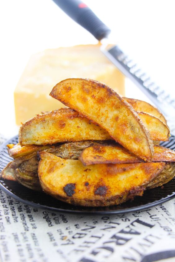 baked garlic parmesan potato wedges recipe, garlic parmesan potato wedges