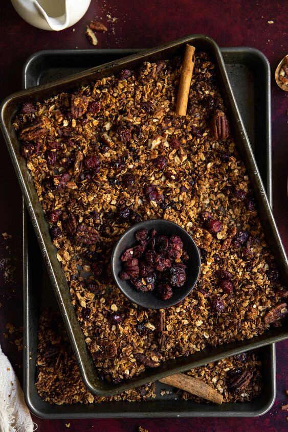 spiced chai holiday granola, This is just the healthy snack you need this winter