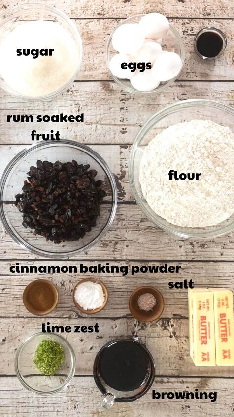 best black cake recipe traditional caribbean rum soaked christmas fr, ingredients for Fruit Cake Recipe with labels