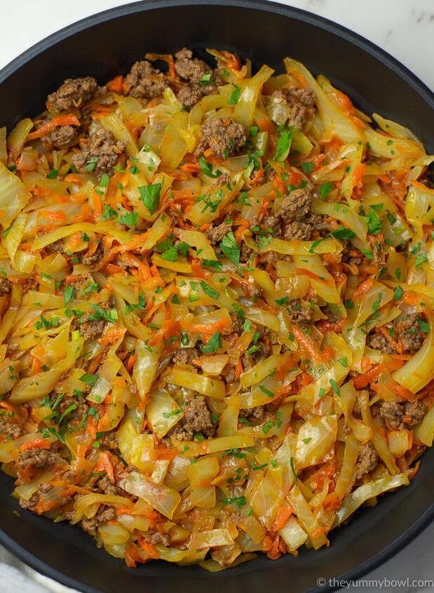 ground beef and cabbage, Ground Beef and Fried Cabbage